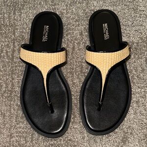 Michael Kors Black and Cream Sandals